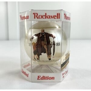 New Vintage 1988 Norman Rockwell Dave Grossman Christmas 3" Ornament Series #14